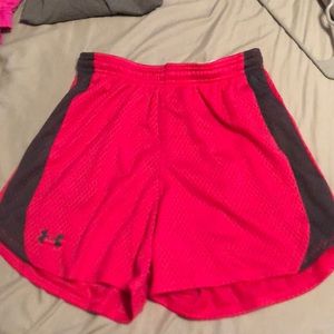 Hot pink under armor loose shorts